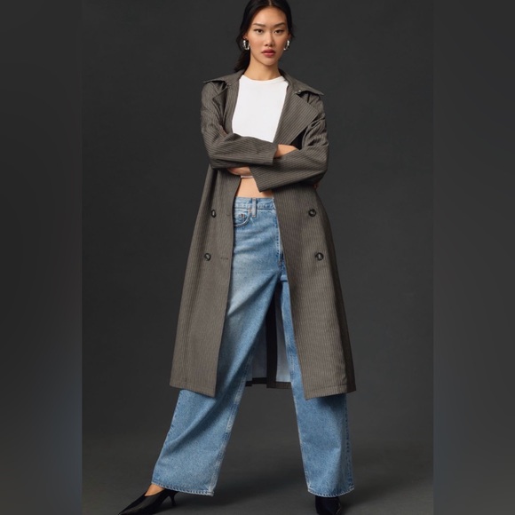 Avec Les Filles Jackets & Blazers - Anthropologie Avec Les Filles Pin Stripe Trench Coat